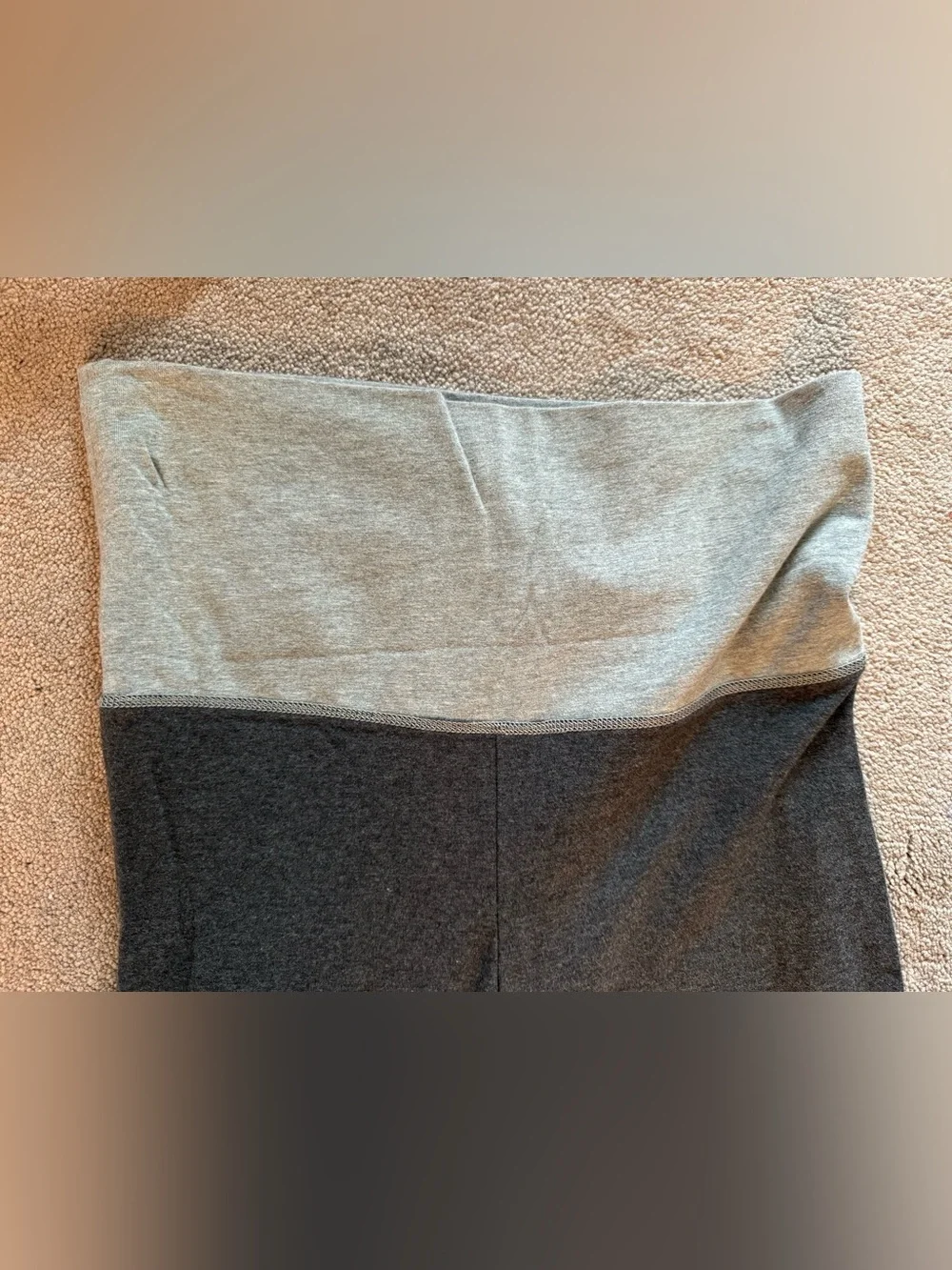 Abercrombie & Fitch Women's Charcoal Flare Yoga Pants with Light Gray Waistband - Picture 7 of 8